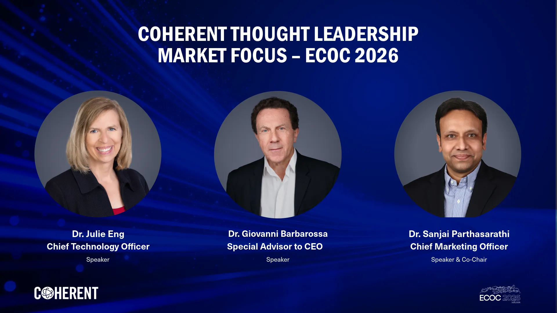 Coherent Brings AI Datacenter and Photonics Thought Leadership to ECOC 2026 in Málaga, Spain